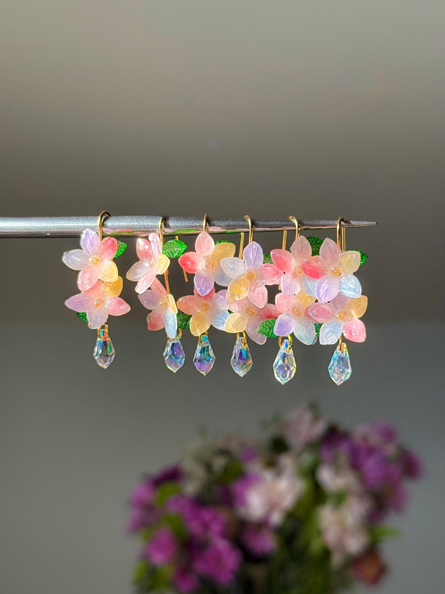 Rainbow Blossom Earrings