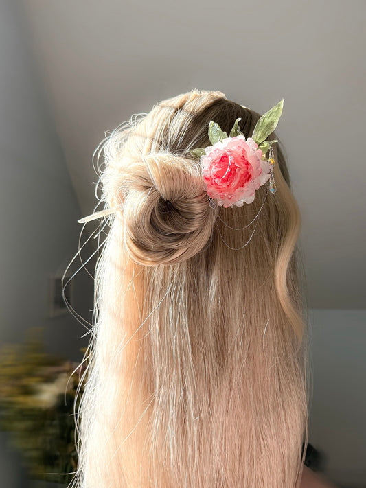 Handmade Peony Hairpin