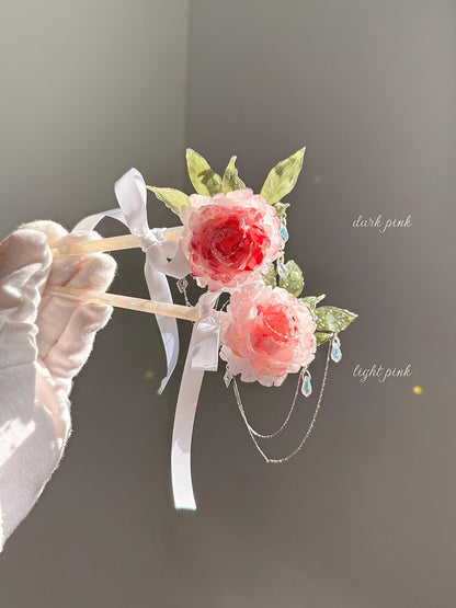 Handmade Peony Hairpin