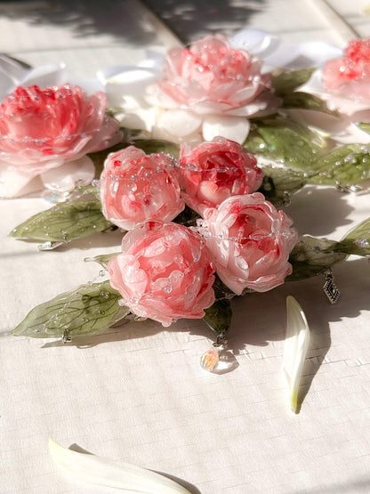 Peony French Barrette Hair Clip